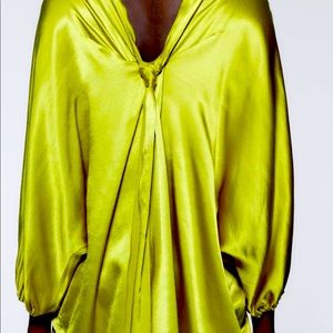 Chartreuse silky dress from Zara. Bought in Paris.